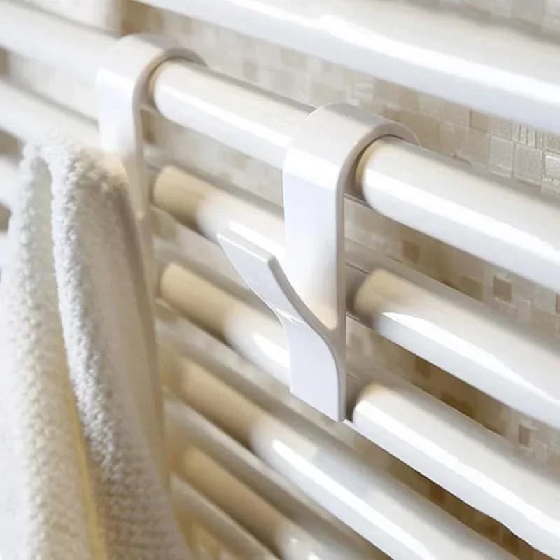 Ganci Appendiabiti Durevoli per Cucina e Bagno, Supporti Portaoggetti Bianchi Trasparenti, Ganci Appendiabiti per Radiatore Scaldasalviette