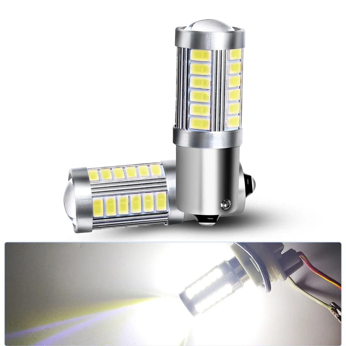 High Brightness 1200LM 5730 33SMD LED 2x1156 LED BA15S P21W PY21W BAY15D 5630 5730 33SMD LED bulb BAU15S for car lights 12V