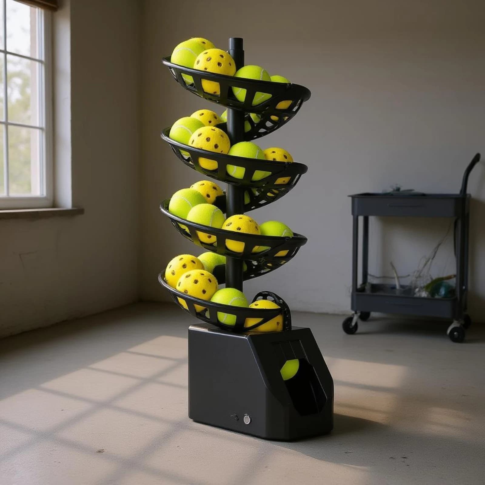 Wireless Control Ball Machine Portable Tennis Ball Machine Sports Training Gear Long Battery Life for Young Players