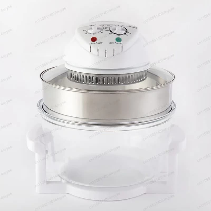Friggitrice ad Aria Alogena Visibile da 12L, Forno in Vetro a Doppia Tensione 110V/220V con Timer - Cucina Senza Olio per Casa (Spina EU/US/UK)