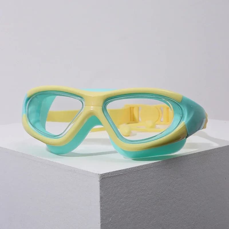 Unisex Children's All-in-one Diving Goggles with Earplugs Waterproof Anti-fog Snap-on Swim Training Goggles