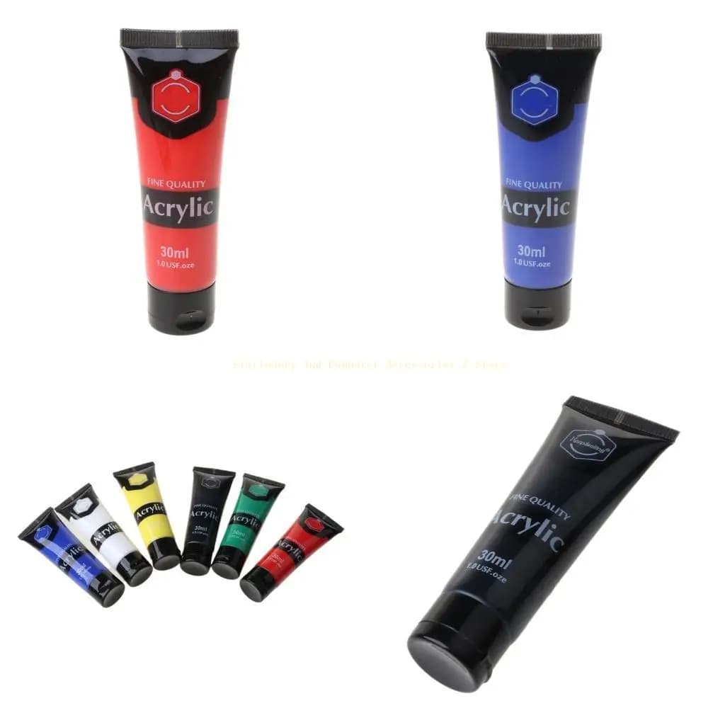 6 Colors 30ml Professional Acrylic Paint Set Drawing Painting Pigment Wall Hand-painted for Kids DIY Artist