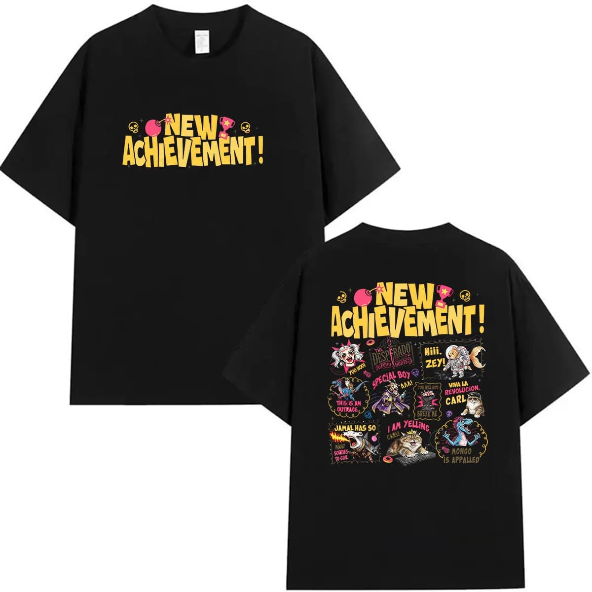 New Achievement Dungeon Crawler Carl T Shirt Princess Donut Game cosplay short sleeve T-shirt Men Women High Quality Cotton tees