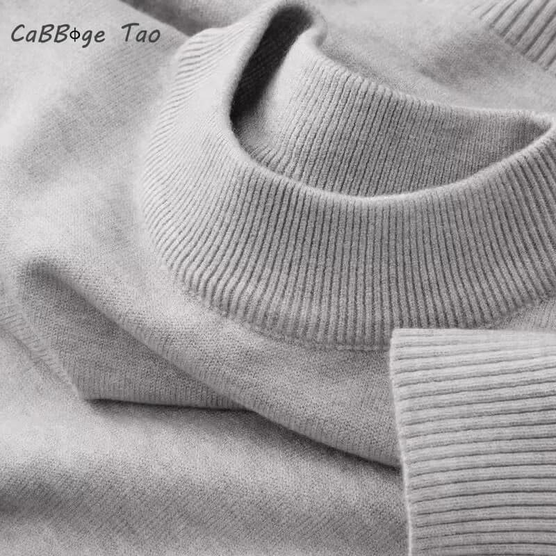 Maglione dolcevita finto casual da uomo nuovo autunno pullover caldo a maniche lunghe abbigliamento da strada leggero di base giacca lavorata a maglia