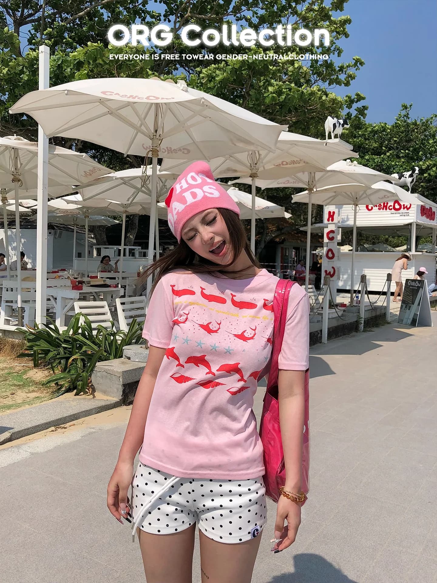 Lightweight Casual round Neck Short Sleeve T-Shirt Korean Style Ocean Print Top for Girls Breathable Comfortable Summer Tee