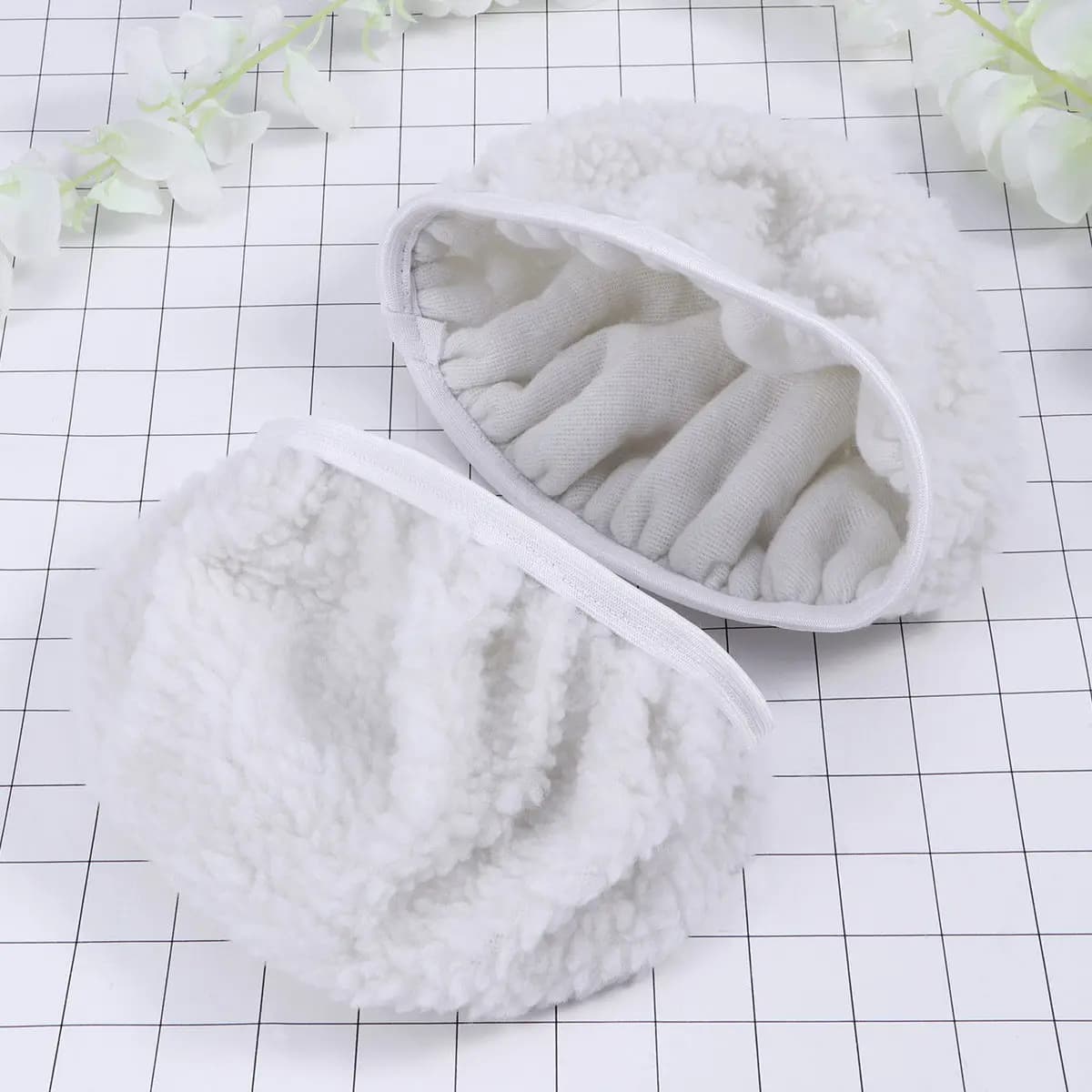Set di 5 Tamponi in Lana d'Agnello per Lucidatura Auto, Cerotti, Smalti, Cura dei Mobili, Piastrelle in Ceramica, 7-8 Pollici