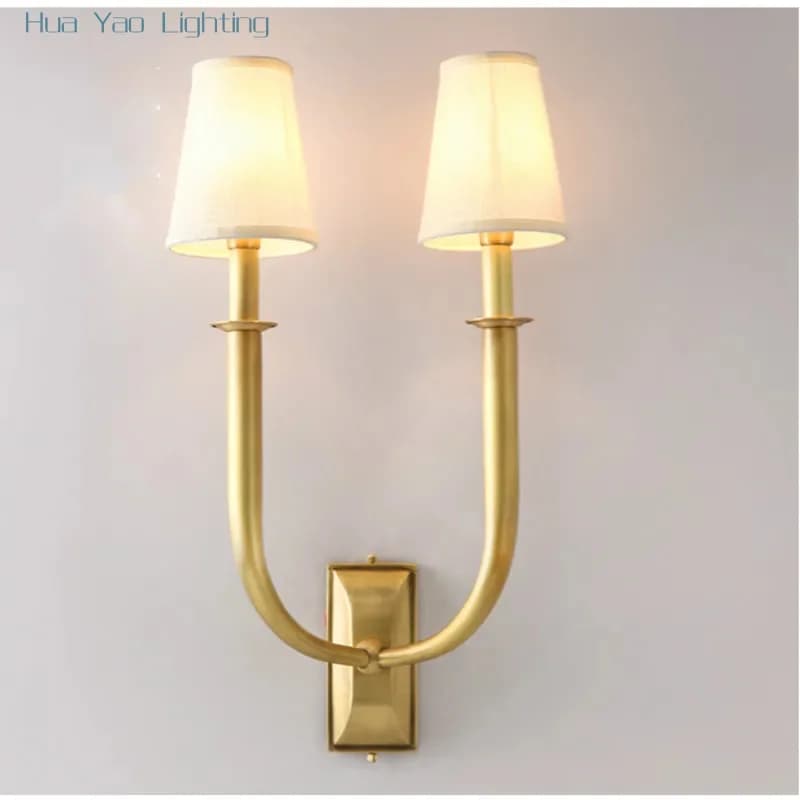2 teste Decorazione di nozze applique da parete buckhorn Lampada spogliatoio led Luce a specchio sala da pranzo Bar Illuminazione da parete per interni in rame