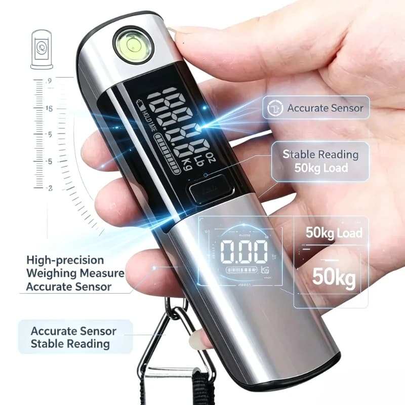 Portable Electronic Scale 50kg LCD Display Travel Fish Hook Luggage Scale High-precision Spring Scale Weighing Measure