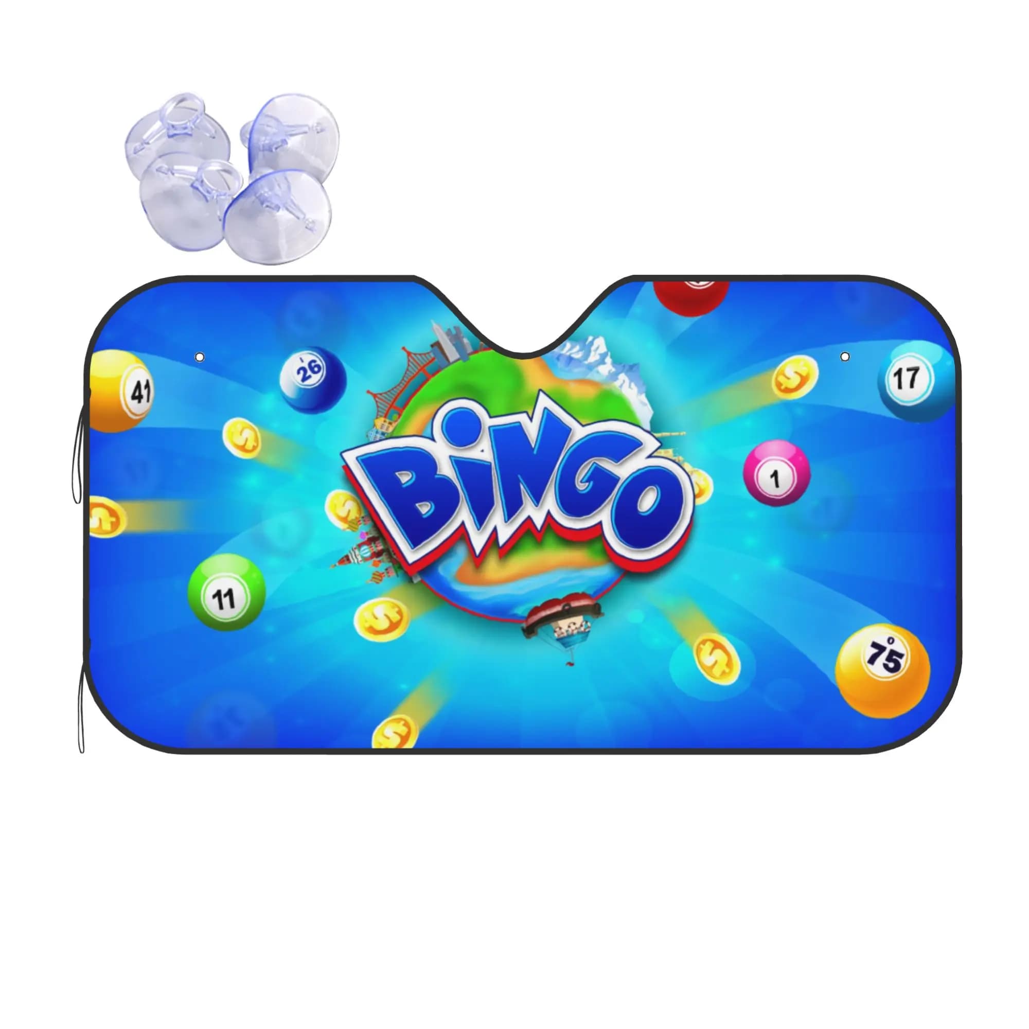 Bingo Paper Game Car Front Windshield Sun Visor UV Protection Car Sun Shade Heat Insulation Cover Aluminum Foil Car Sunshade