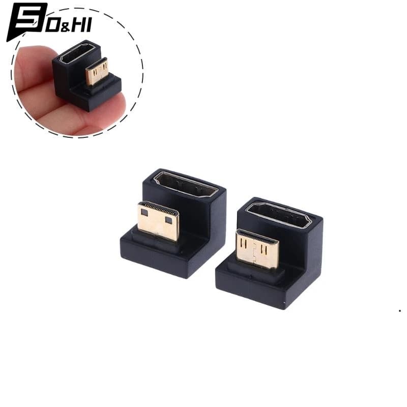 Adattatore compatibile HDMI convertitore L a forma di U angolato a 360 gradi adattatore Mini HD maschio a HDMI