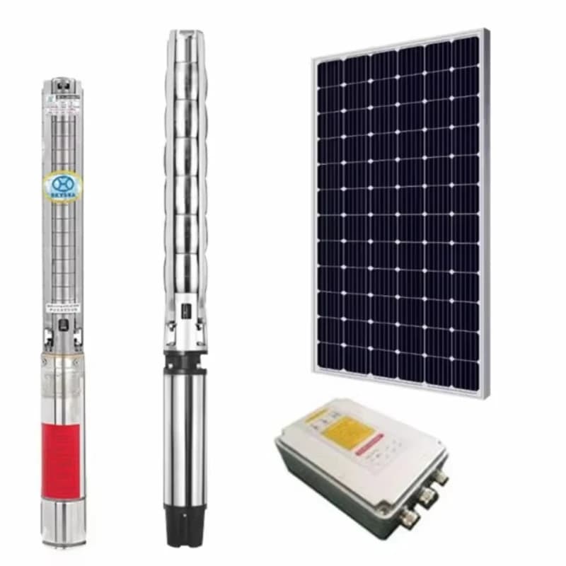 Kit Completo di Pannelli Solari DC e Pompa Solare Sommergibile per Irrigazione Agricola