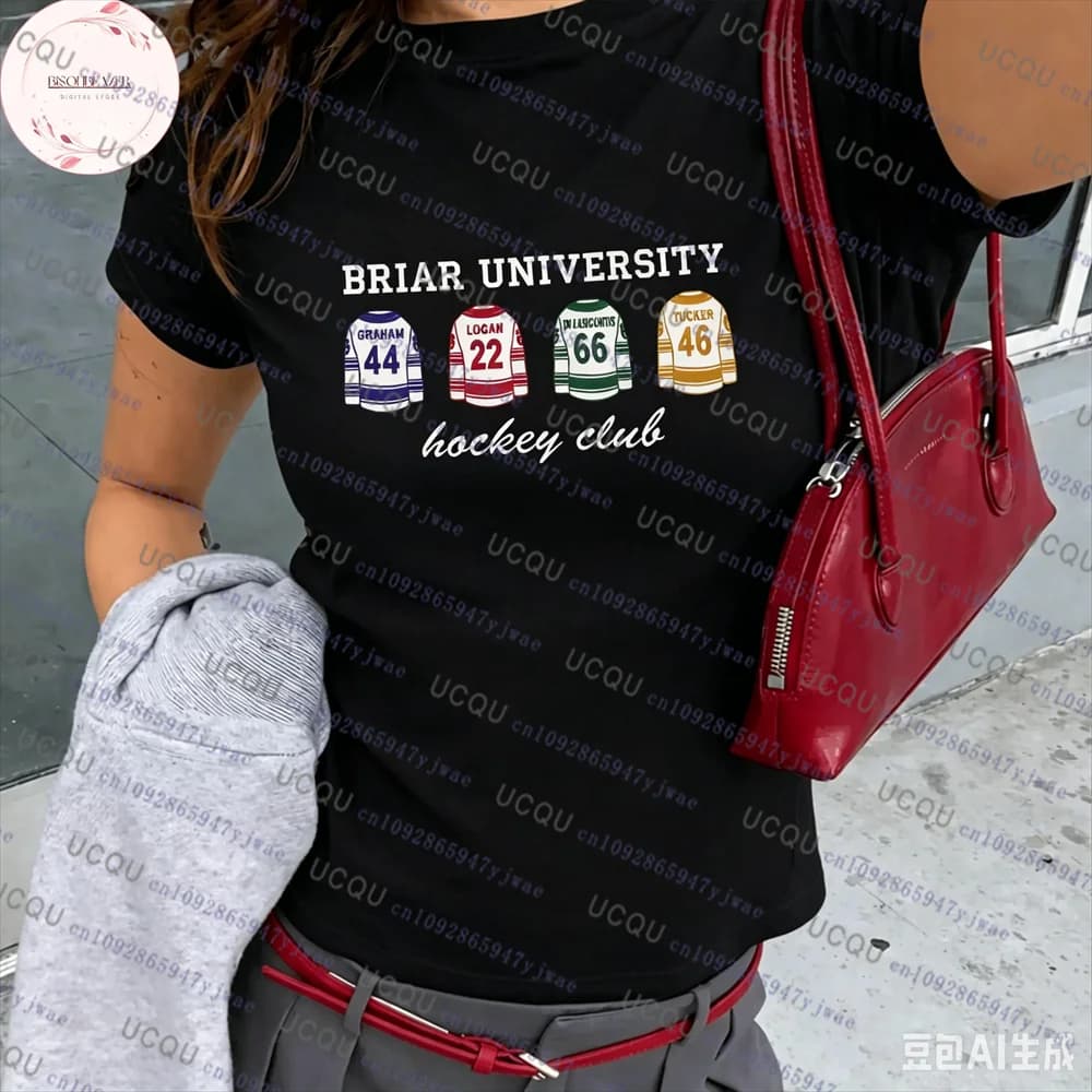 Hockey Club Parent-child Cotton Tees Off Campus Briar University Jersey College Sport Lover Gift Romance Graham 44 Couple Tshirt
