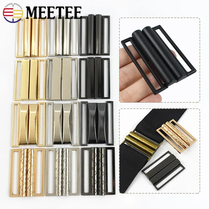 2/5 Pezzi Fibbia in Metallo da 50mm per Cinture da Donna, Chiusura Decorativa per Cappotti, Ganci per Giacche, Accessori per Cucito Fai-da-Te