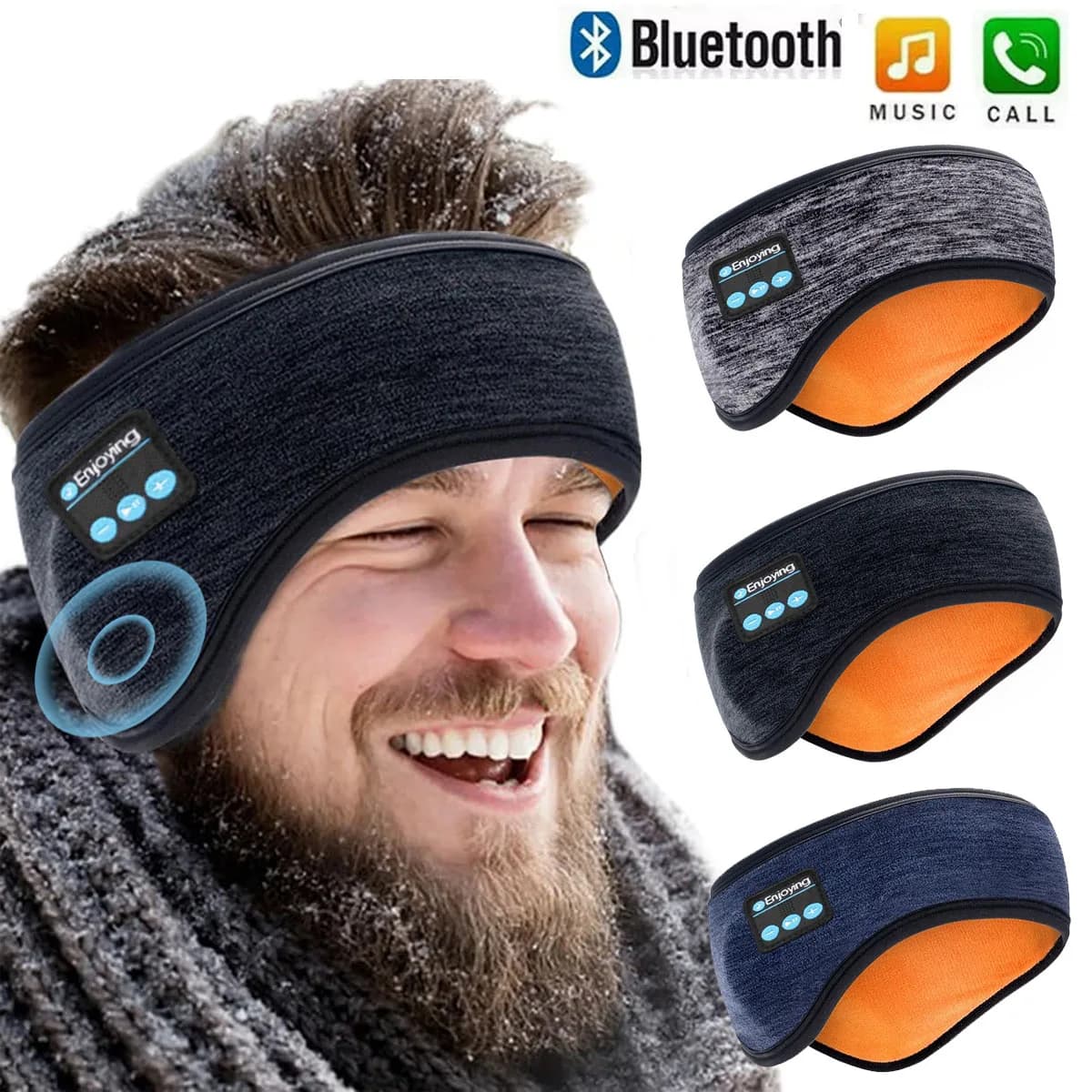 Wireless Bluetooth Headphones Headband Unisex Sports Music Winter Earmuffs Mic Outdoor Soft EarMuffs Ear Cover Bluetooth Headset