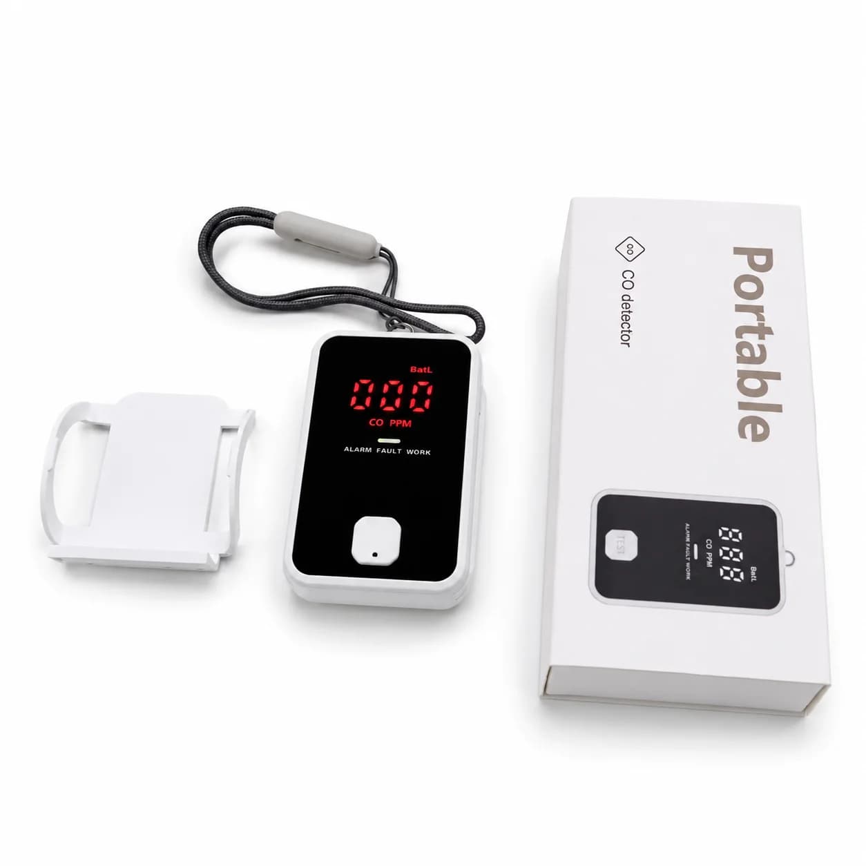 Portable Carbon Monoxide Detector CO Alarm Battery Powered 150PPM Gas Monitor 85dB Sound Flash Alarm for Camping RV Home