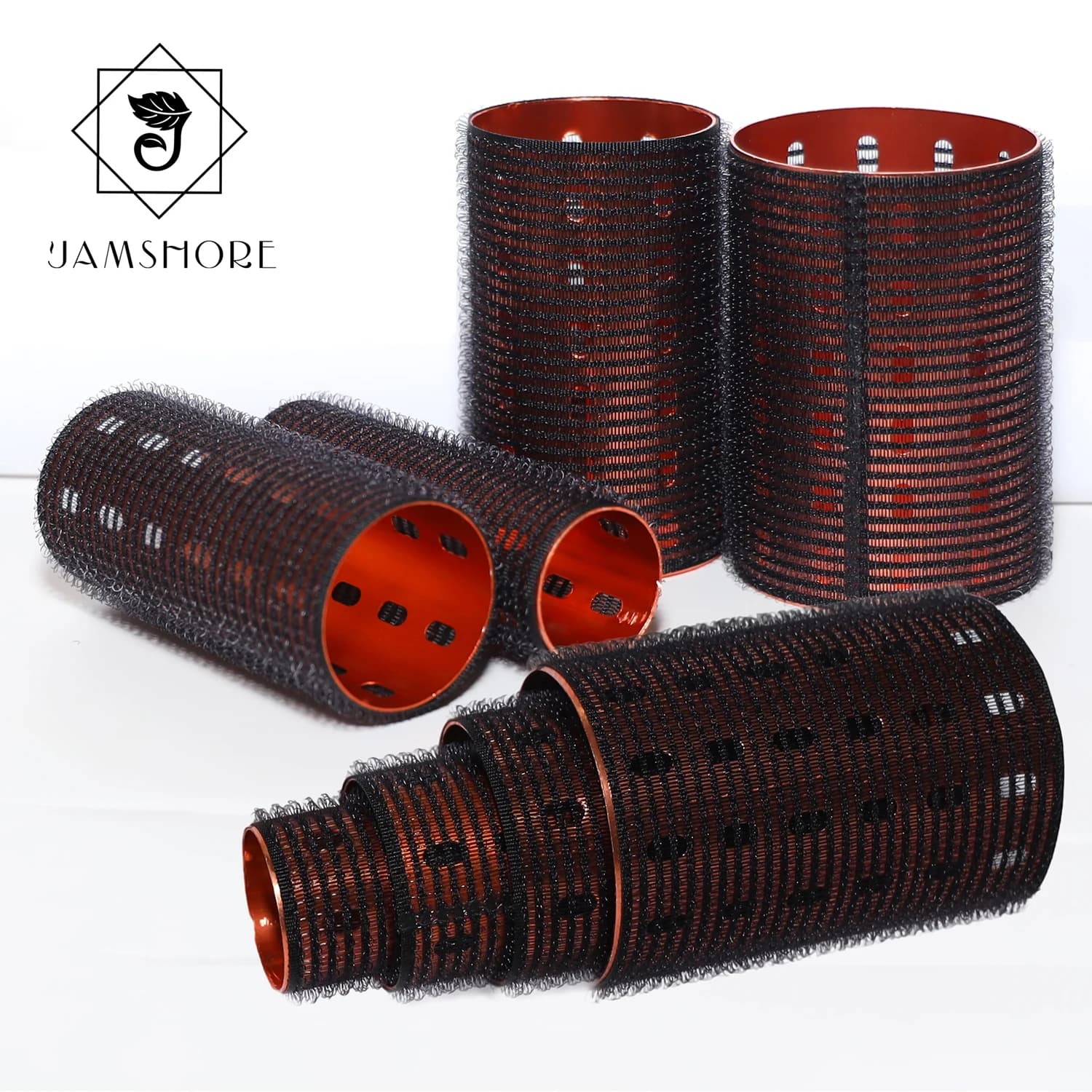 Set di 6 bigodini termici in ceramica con anima in alluminio, autoaderenti, per volumi grandi, ferro arricciacapelli a caldo, per frangia soffice, 90mm