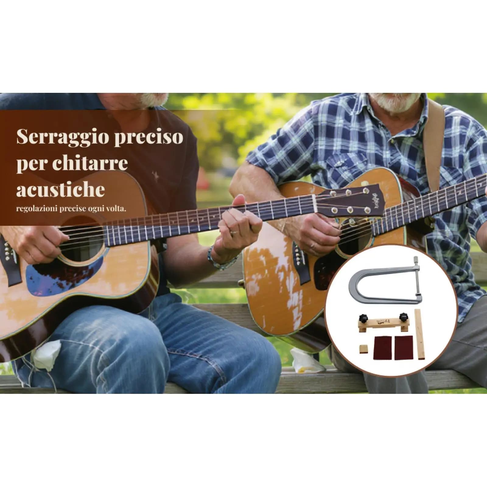 Morsetto per buca per chitarra Morsetto per gola profonda leggero e facile da usare per ukulele Chitarre acustiche Mandolini Chitarre classiche