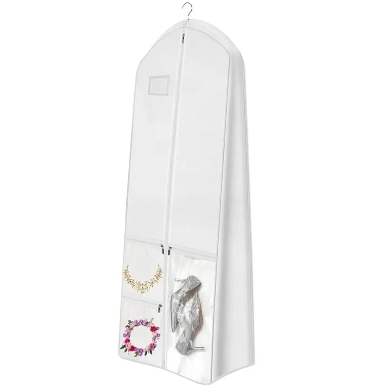 Borsa porta abiti lunga AT43-72 per viaggi, per abiti lunghi, con 4 tasche, custodia per abiti da donna