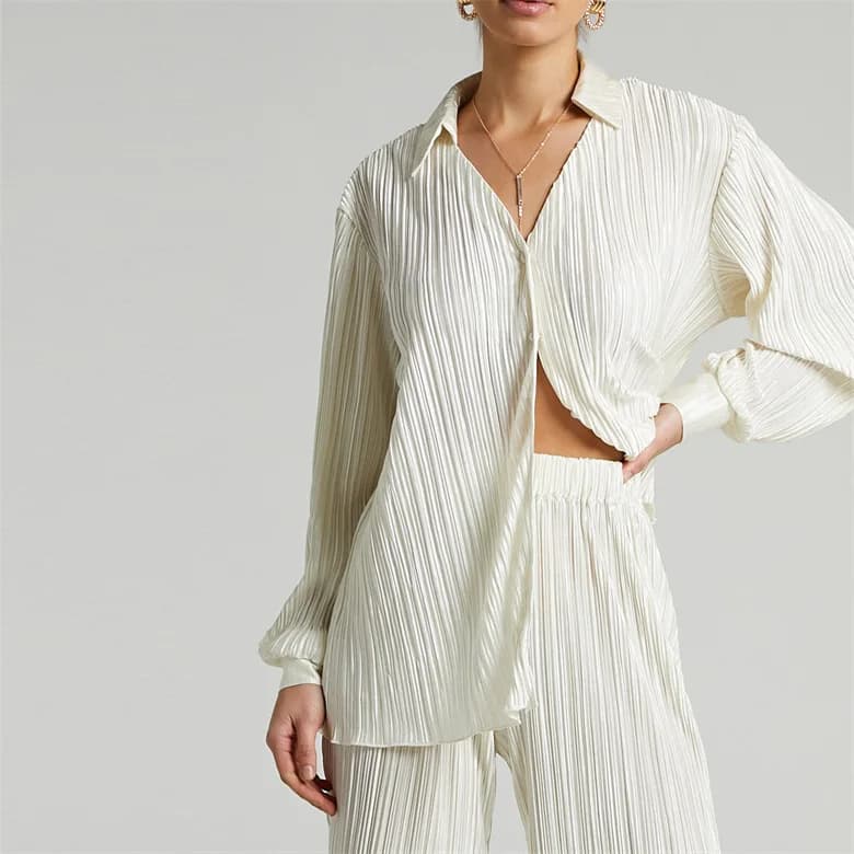 Women's V-neck shirt with long trousers two-piece clothing dresses blouses women's dresses fashion suits sports suits