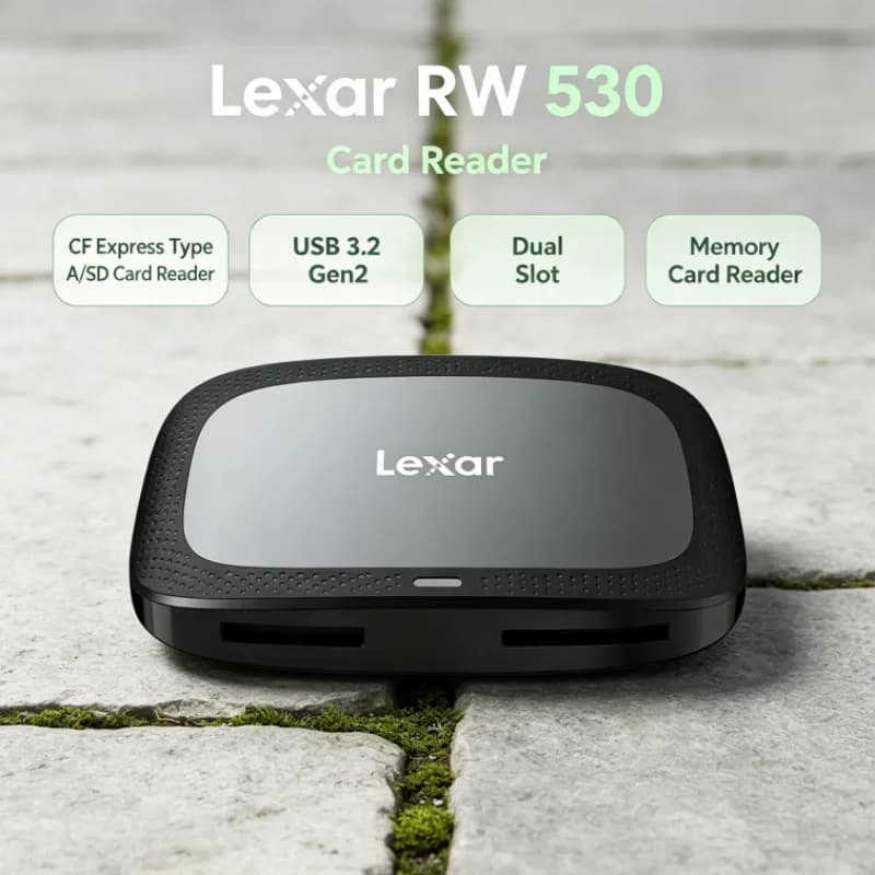 Lexar CFexpress Type A / SD Memory Card Reader CFA Max 900MB/s USB 3.2 Gen2 Dual Slot SD Card Reader RW530