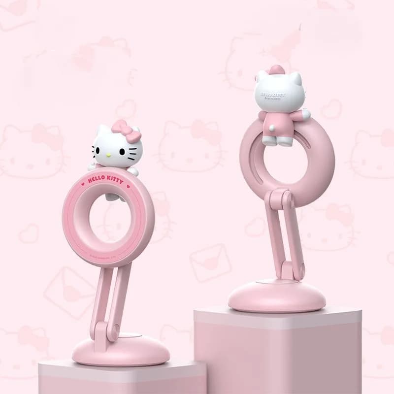 Sanrio Hello Kitty Pvc Magnetic Rotating Phone Holder Practical Car Navigation Bracket Desktop Display Stand Valentine Gifts