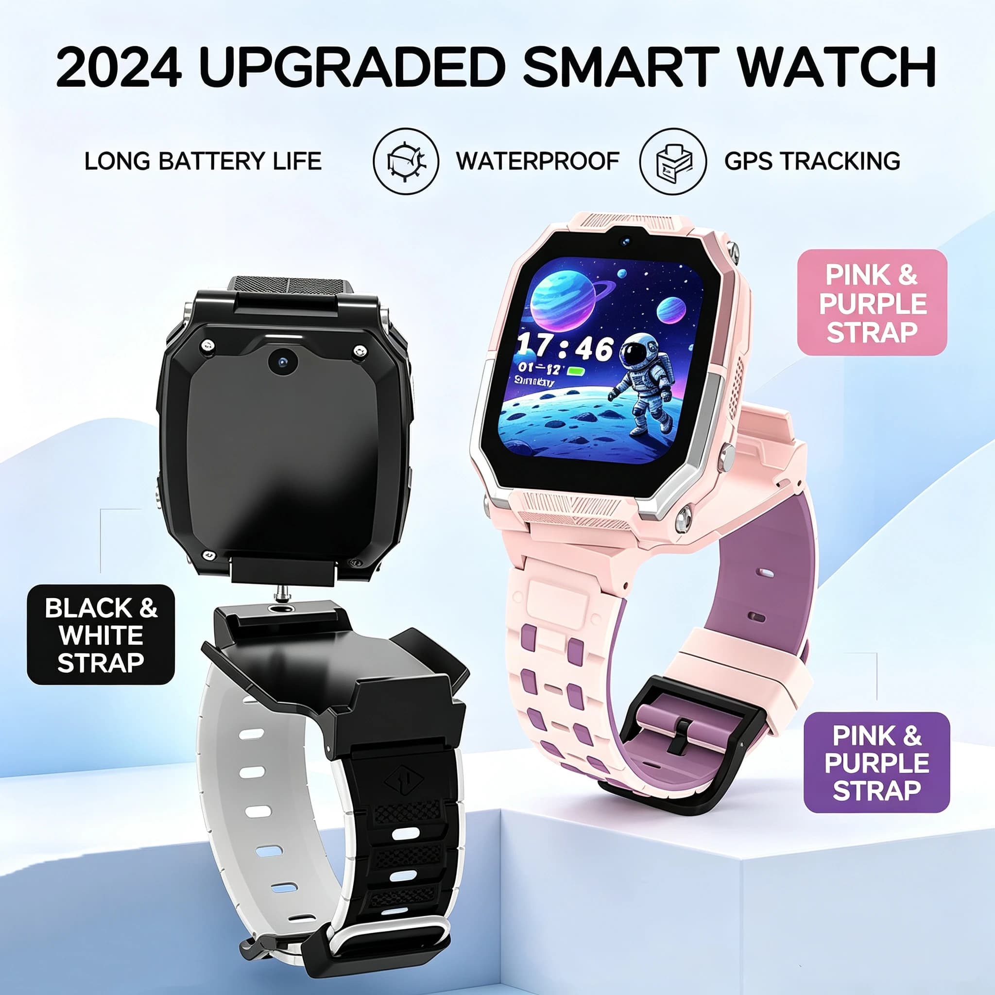 2026 New Kids 4G Sim Card Smart Watch Call SOS GPS Location Child Smart Watch Camera Waterproof For Boys Girls Present H15
