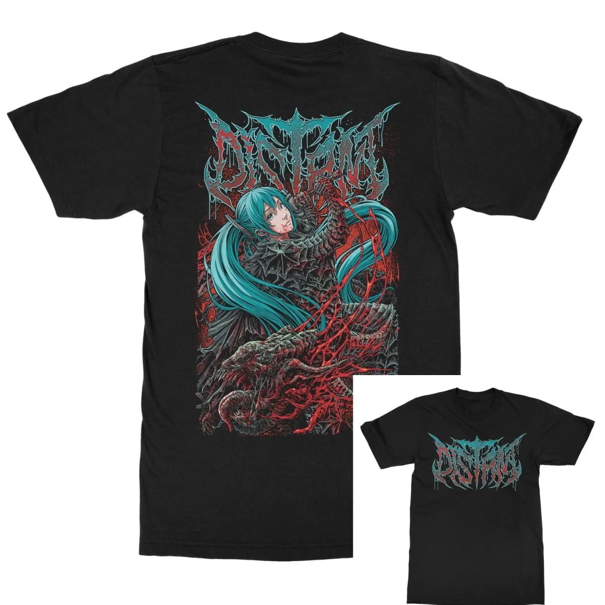 Distant Berserk Miku Band T-Shirt 100% Cotton Graphic Tee Men Women Summer Streetwear Top