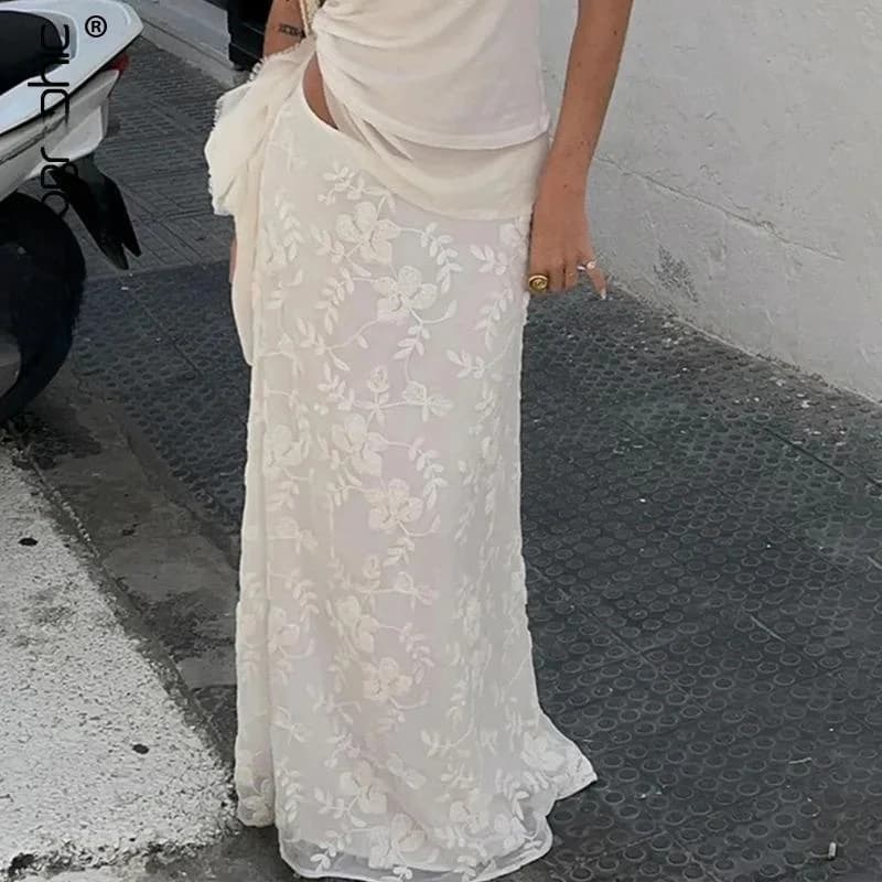 Gonna Slim Fit all'Uncinetto Modellante, Mezza Gonna a Uncinetto, Moda Transfrontaliera Donna Primavera 2026, Neutro, Altri Tessuti, Altri Processi