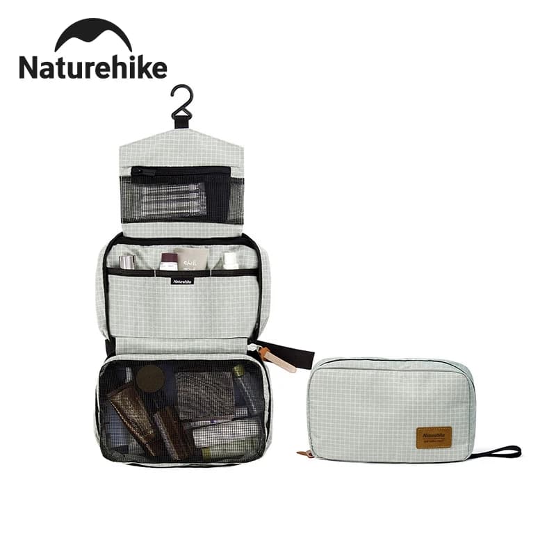 Hanging Toilet Bag Naturehike, Foldable and Portable, Lightweight, with Separate Parts for Dry and Bagnate, for Camping and Travel