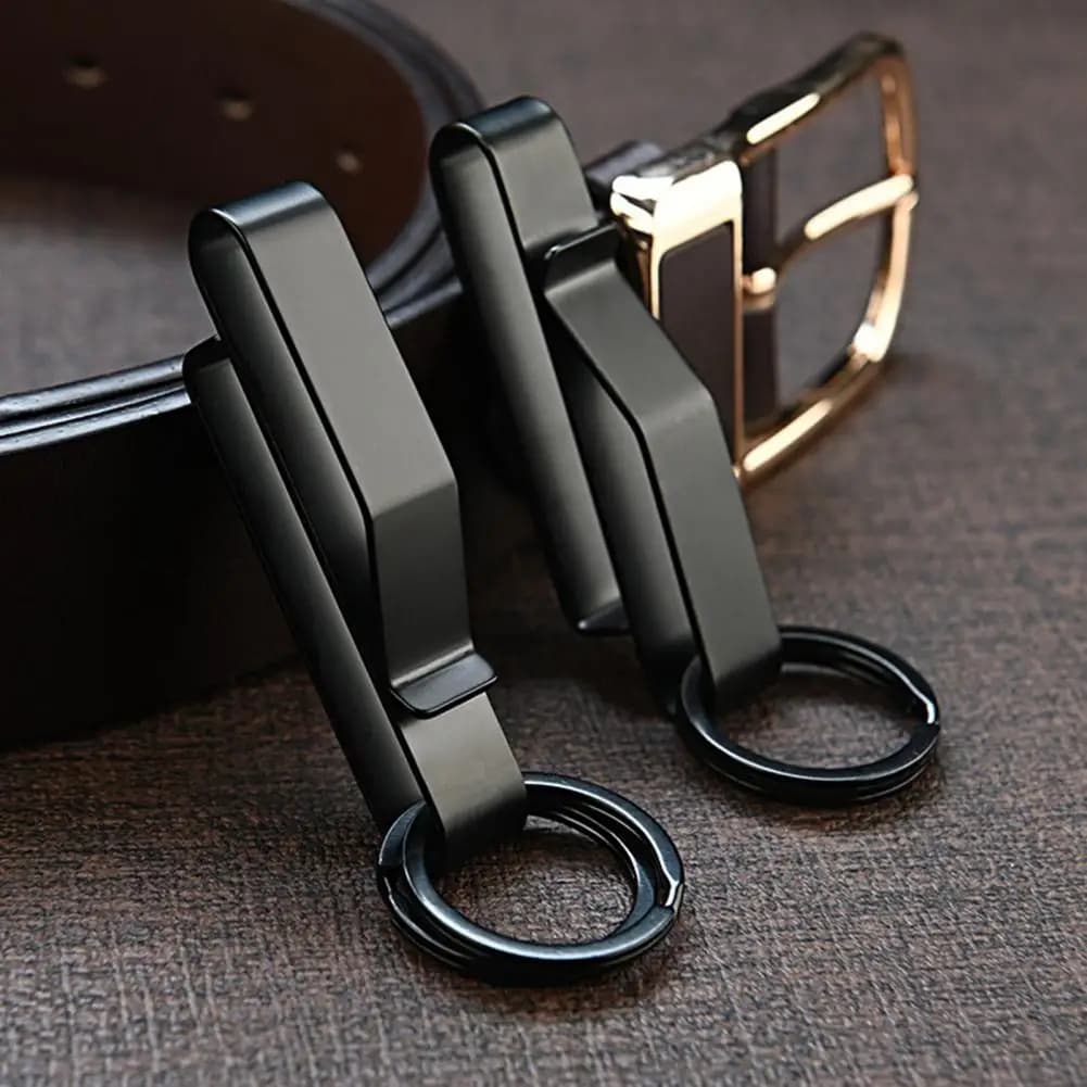 Fibbia per appendere la vita Portachiavi universale resistente anti smarrimento in acciaio inossidabile Portachiavi con clip di sicurezza Accessori per esterni