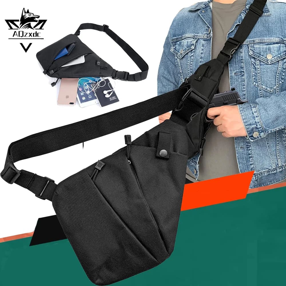 Borsa a tracolla tattica EDC Borsa da trasporto nascosta per uomo Donna Borsa a tracolla morbida antifurto per pistola per tiro CS
