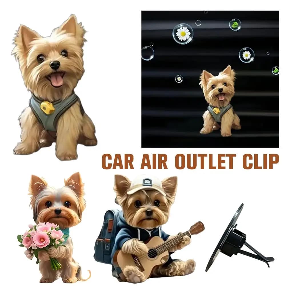 Air-conditioning clip for Yorkie Dog car that plays accessory for aromatherapy Clip for Ukulele Ou N1X2