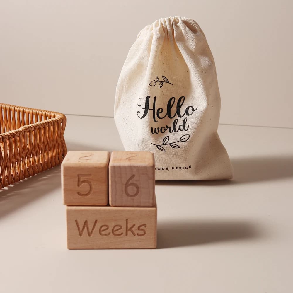 4 pezzi/set bambino in legno di faggio incisione pietra miliare mensile blocco albero del bambino regalo di nascita