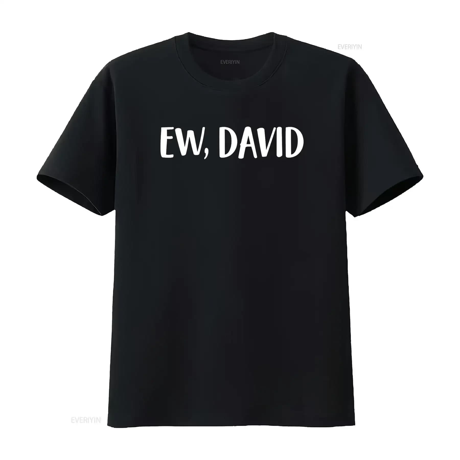 Ew David Pop Culture T Shirt vintage lavato Top per l'uso quotidiano grafico Elegante uomo allungato Leggermente traspirante