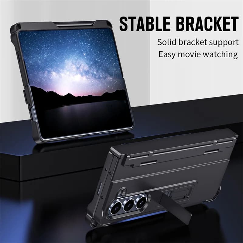 Custodia per telefono con slot per penna, supporto per stilo e membrana protettiva per Samsung Galaxy Z Fold 5 4 3, cover integrale per Z Fold 6 7