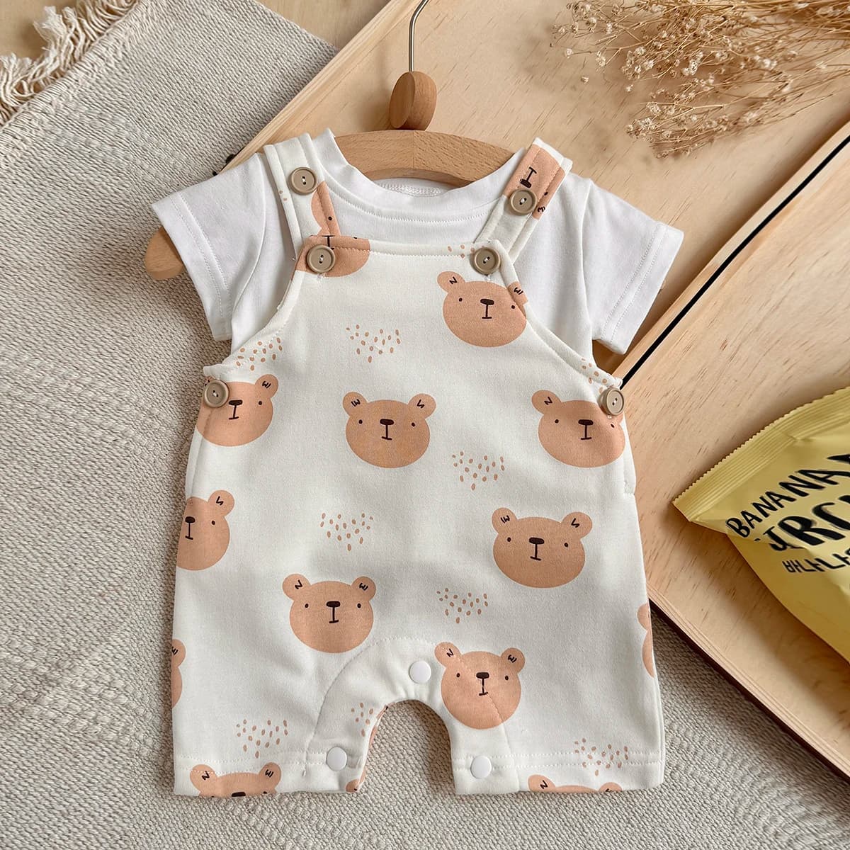 T-shirt e Body Estivi in Cotone con Orsetto per Neonati e Bambini