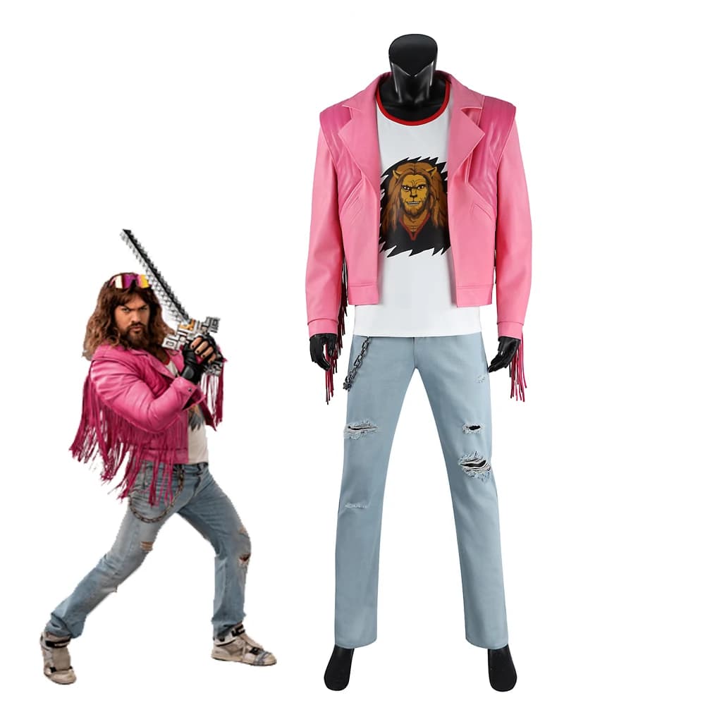 Garrett Garrison Costume Cosplay Giacca rosa da uomo Top Jeans Pantaloni Set completo Halloween "The Garbage Man Cos Abito casual quotidiano