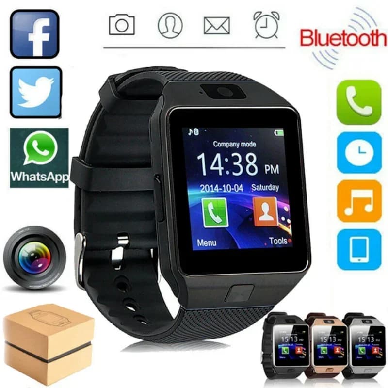 Orologio intelligente touch screen digitale DZ09 Q18 Bracciale fotocamera Orologio da polso Bluetooth SIM Card Smartwatch Supporto per telefoni Android Ios