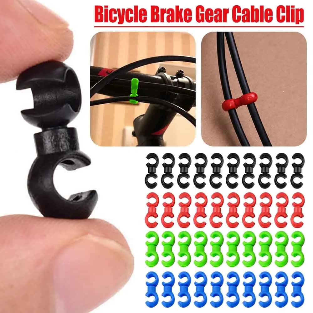 10Pcs S-Shaped Bike Cable Guide Clips Quick Install Brake Shift Wire Organizer Buckles Universal MTB Bike Cross Line Accessories