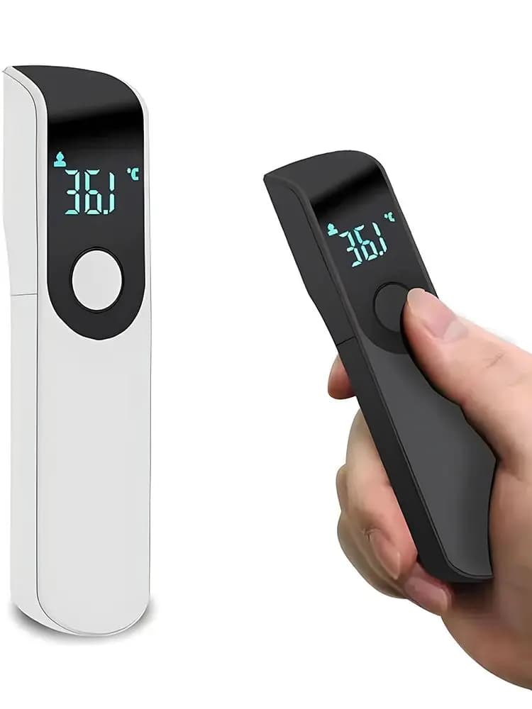 Medical thermometer on the front - backlit digital LCD without infrared contact, measures body fever and forehead for infants, children and adults