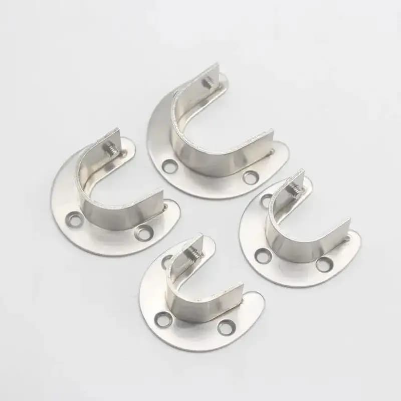 2 pcs/lot bracket for cabinet durable stainless steel door flange holder cabinet end 19/22/25/32mm, U-shaped