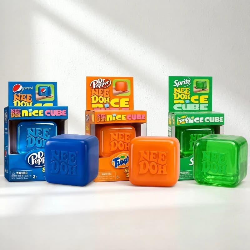 Schylling NeeDoh Nice Cube, Sensory Anti-Stress Block, Soft Squishy Stress Relief Fidget Toy, Ideal Souvenir Gift for Kids