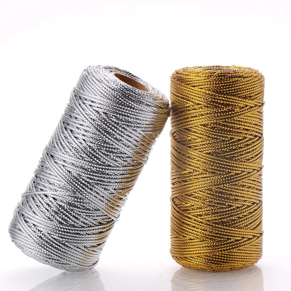 IYOE 100 m/Rotolo 1.5mm Color Gold and Silver Wire Packing Cable Corda Ornament String For FAI FROM YOU Wedding Party Christmas Gift Decor