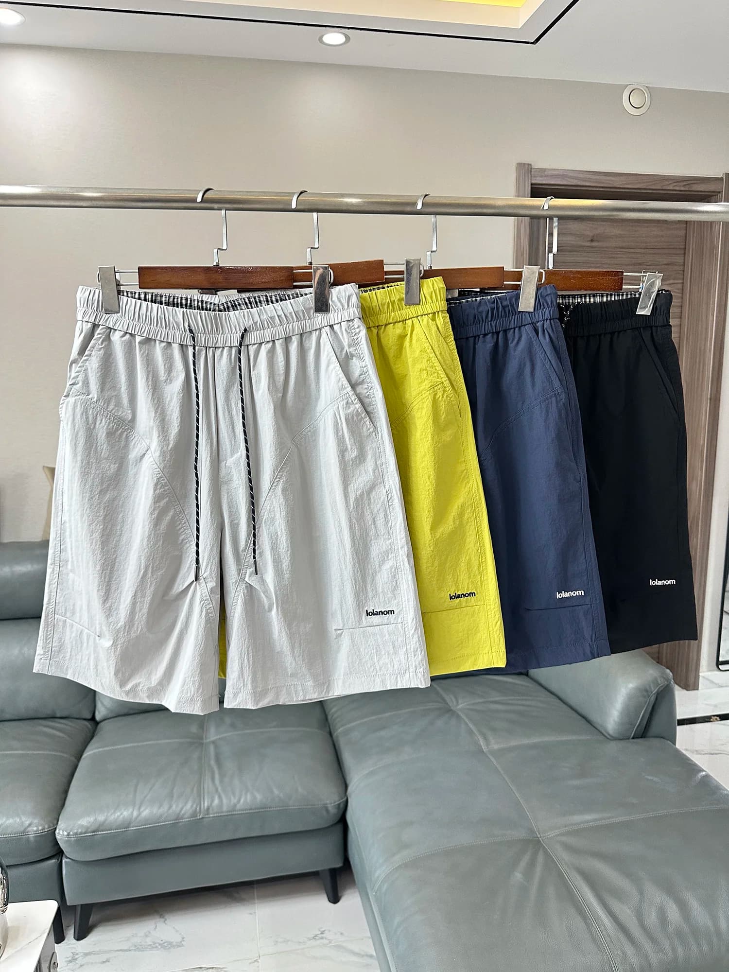 Pantaloncini Casual da Uomo Trendy Ice Sensation ad Asciugatura Rapida, con Coulisse, Gamba Dritta, Vita Elastica, Lunghezza Cinque Pollici, per Esterni e Tempo Libero