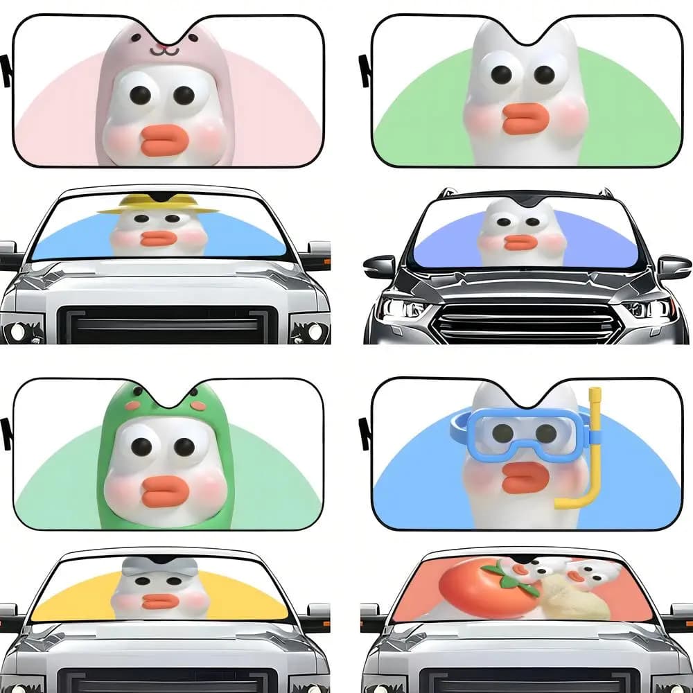 Parasole per Auto Pieghevole con Motivo S-Silly G-Goose, Protezione Solare per Parabrezza