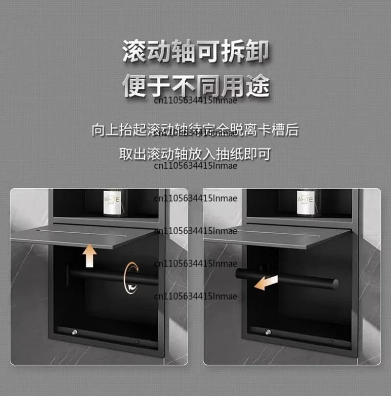 Wall Niche Tissue Box Toilet Paper Holder Organizer Stainless Steel Recessed Bathroom Storage Cabinet