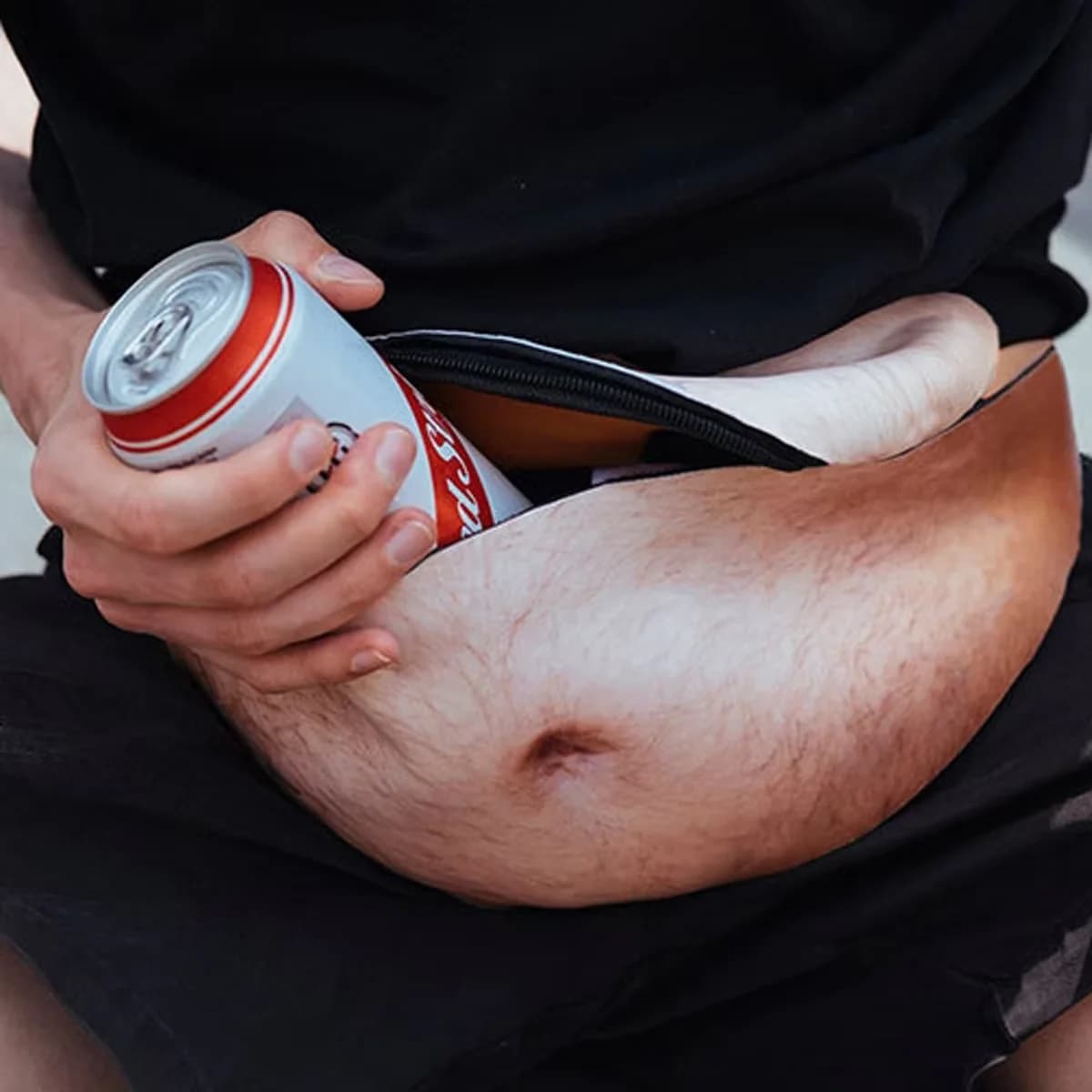 Funny Pop Dad Bod Money Belt Bag Womwn Travel Shoulder Bags Flesh Color Creative Fanny Pack Beer Fat Belly Bum Pouch Waist Bag