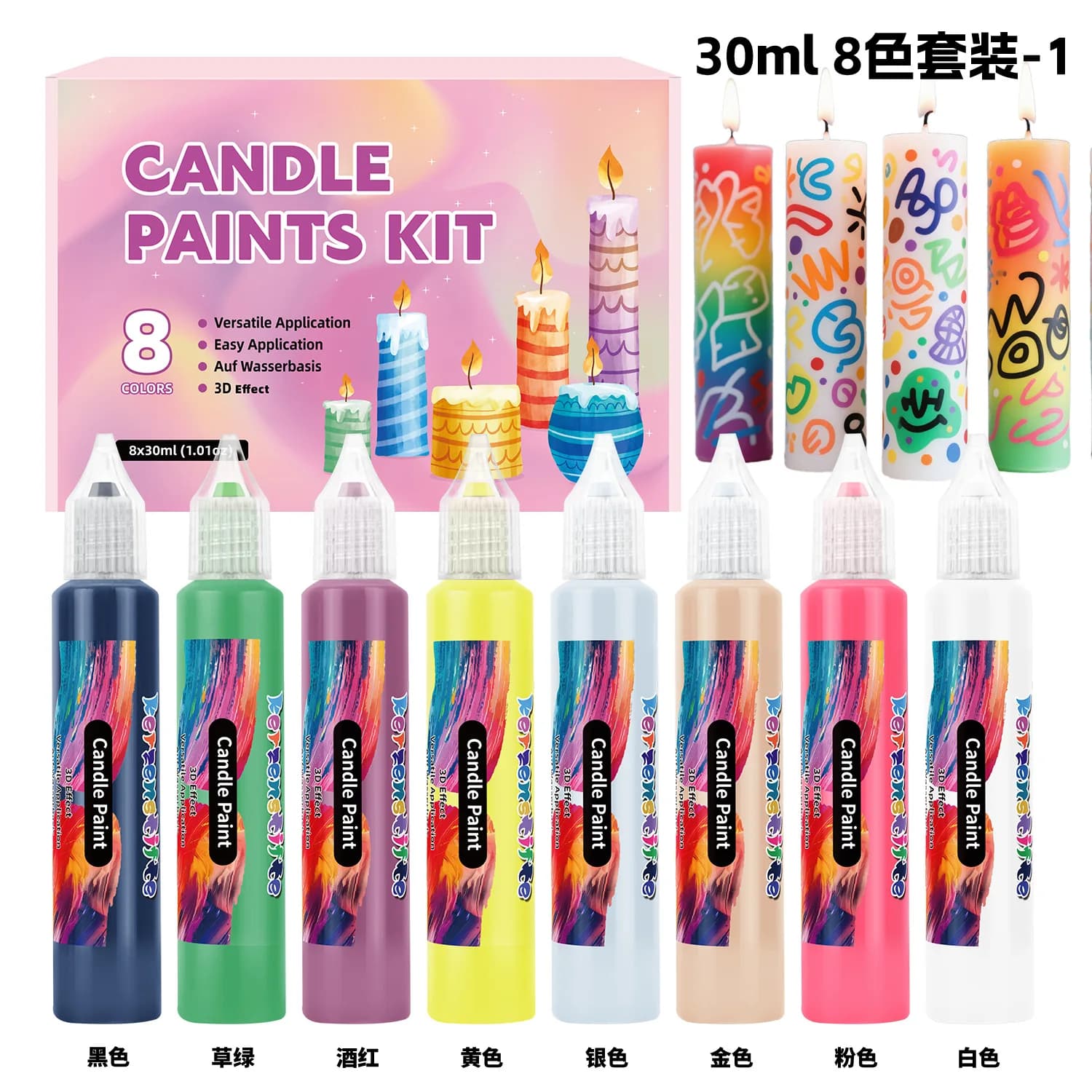 3D Outliner Pennarelli 8/12/18/24 colors for painting on candles for artistic scarabocchi in windows
