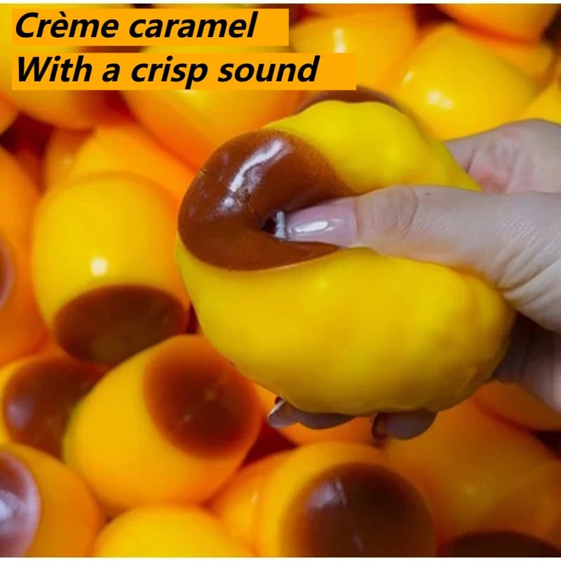 //Crispy Sound Caramel Pudding Squeezing Toy Homemade DIY Handmade Squeeze Ball Non-rebound Stress Relieving Toy for Gift