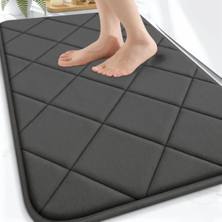 Memory Foam Bath Mat 30x20, Ultra Soft and Absorbent Bathroom Rugs, Machine Washable, Comfortable Bath Carpet for Bathroom Floo